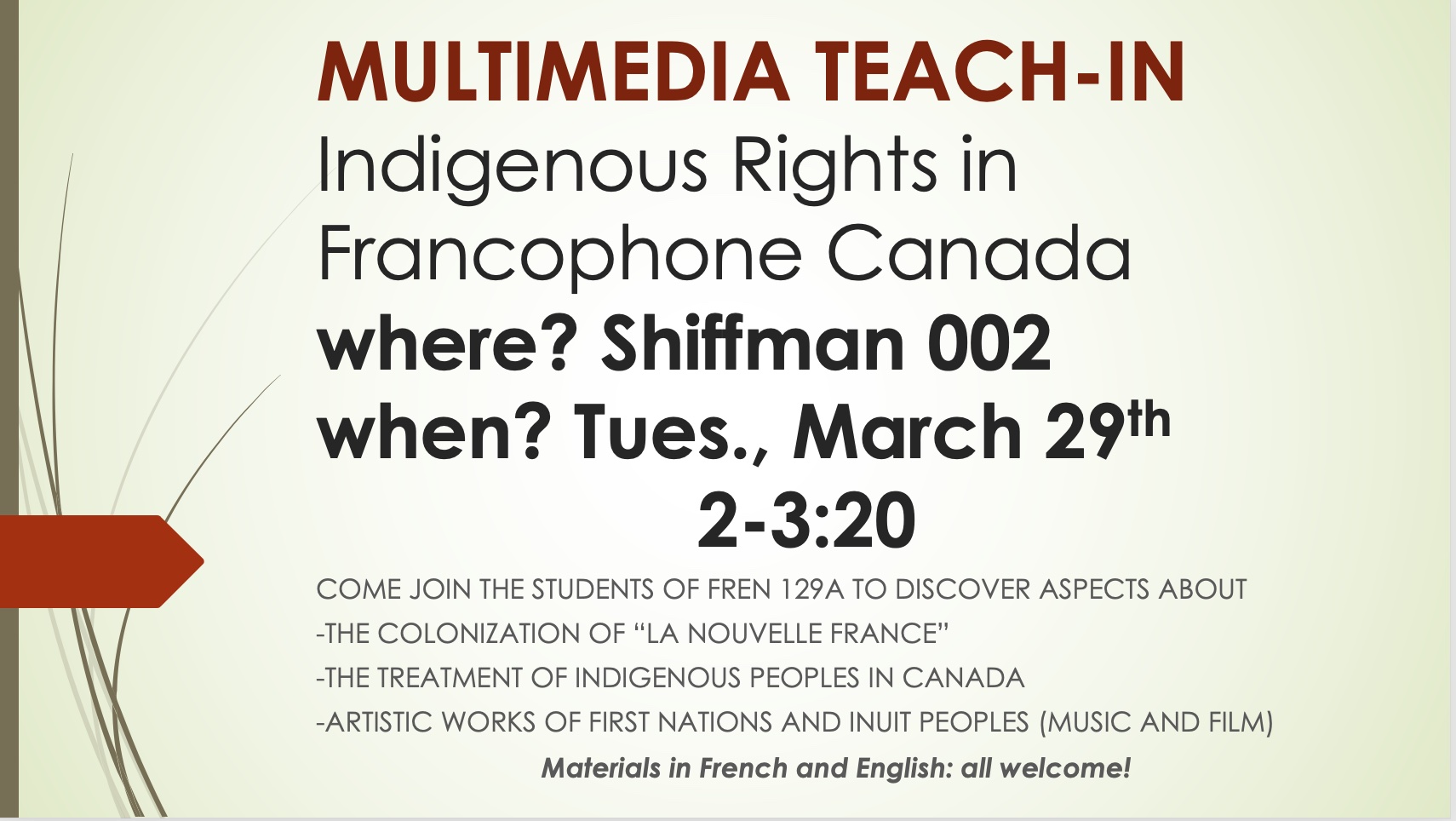 poster for Multimedia Teach-In text reads same as on this page