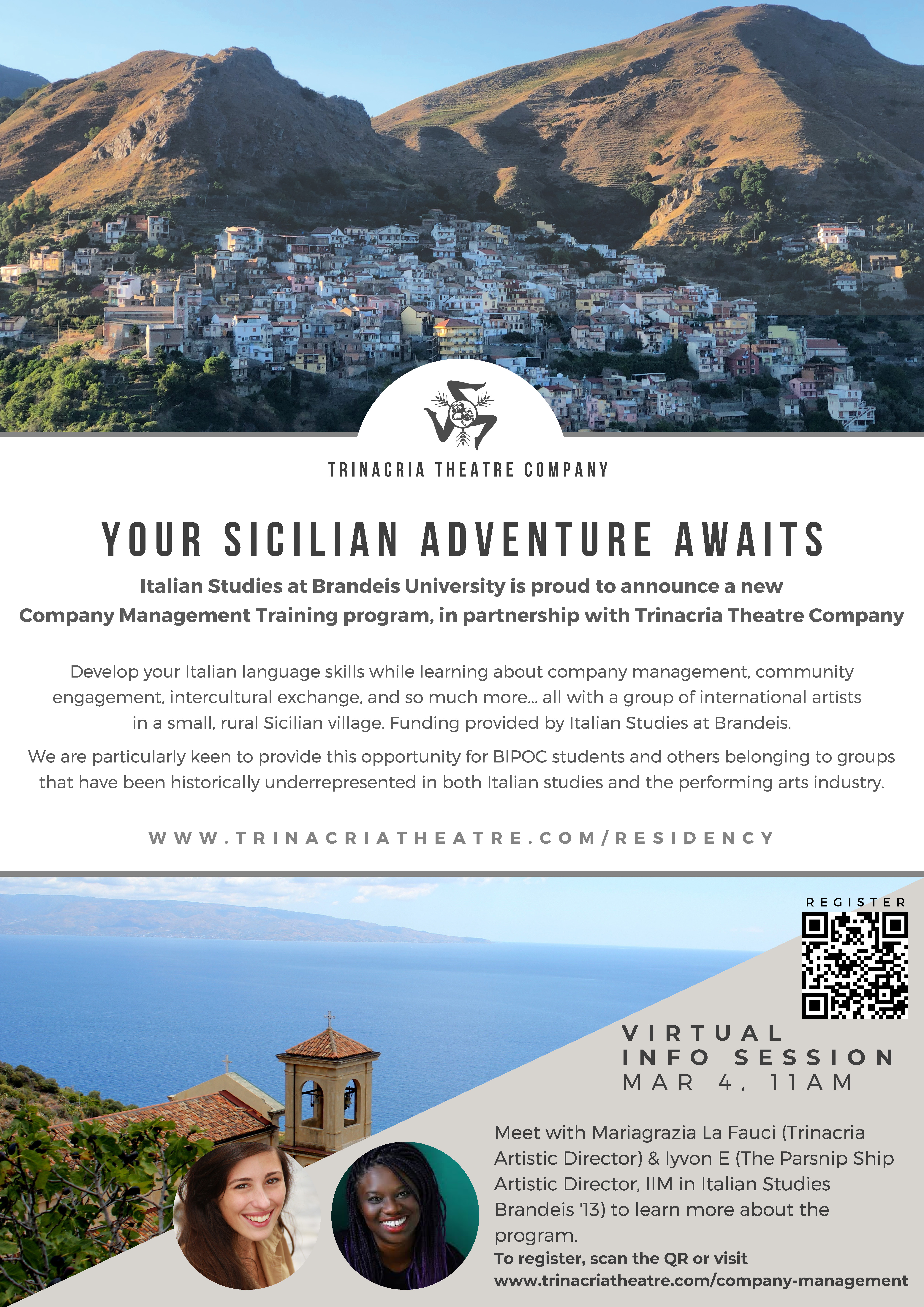 poster about the trinacria info session