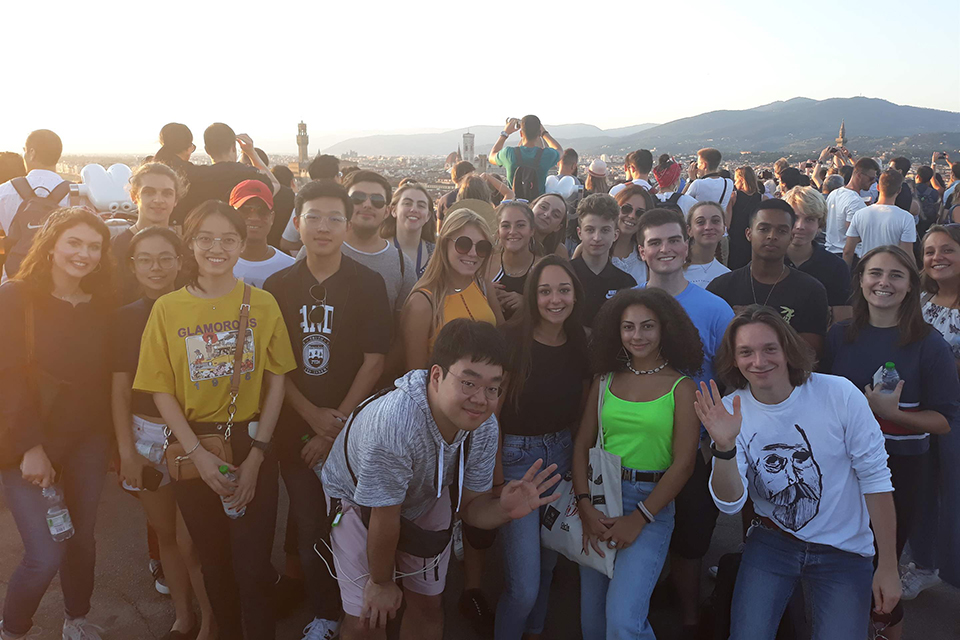 image of Brandeis Midyear in Florence students had a 'language exchange' with some local Florentine students