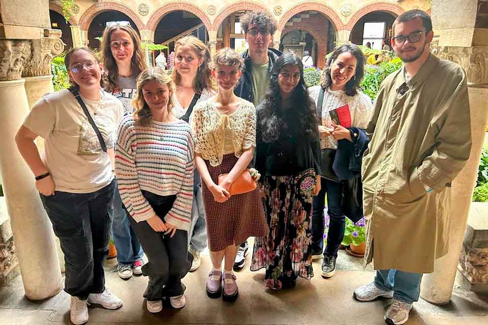 French students at the Isabella Stuart Gardner Museum