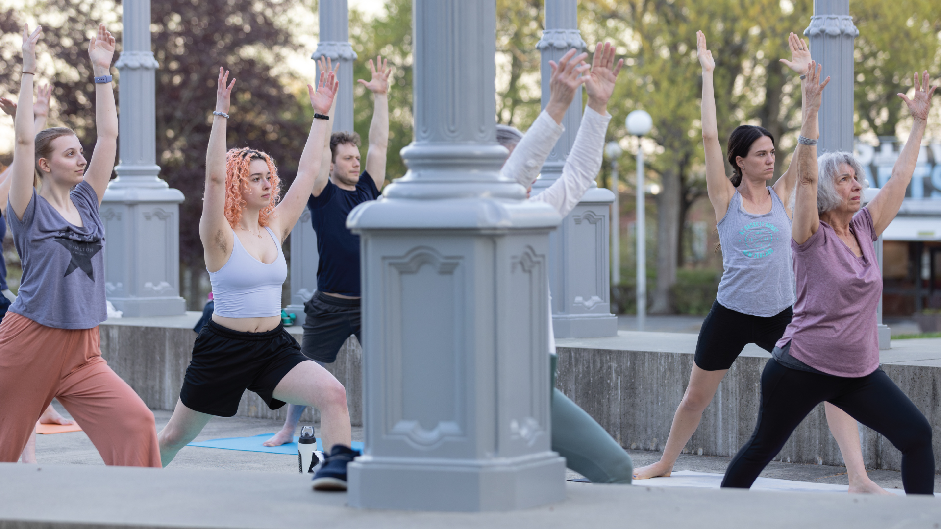People performing yoga