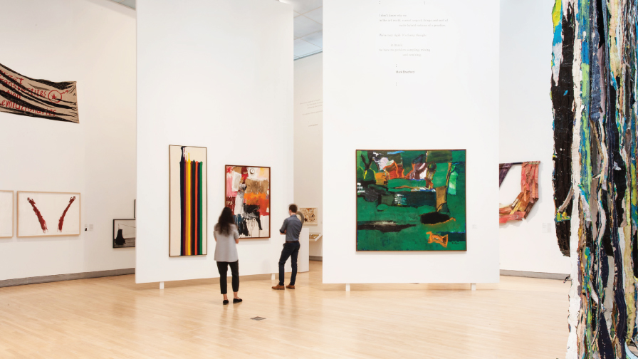 Installation view, "re: collections, Six Decades at the Rose Art Museum," Rose Art Museum, Brandeis University, 2021.