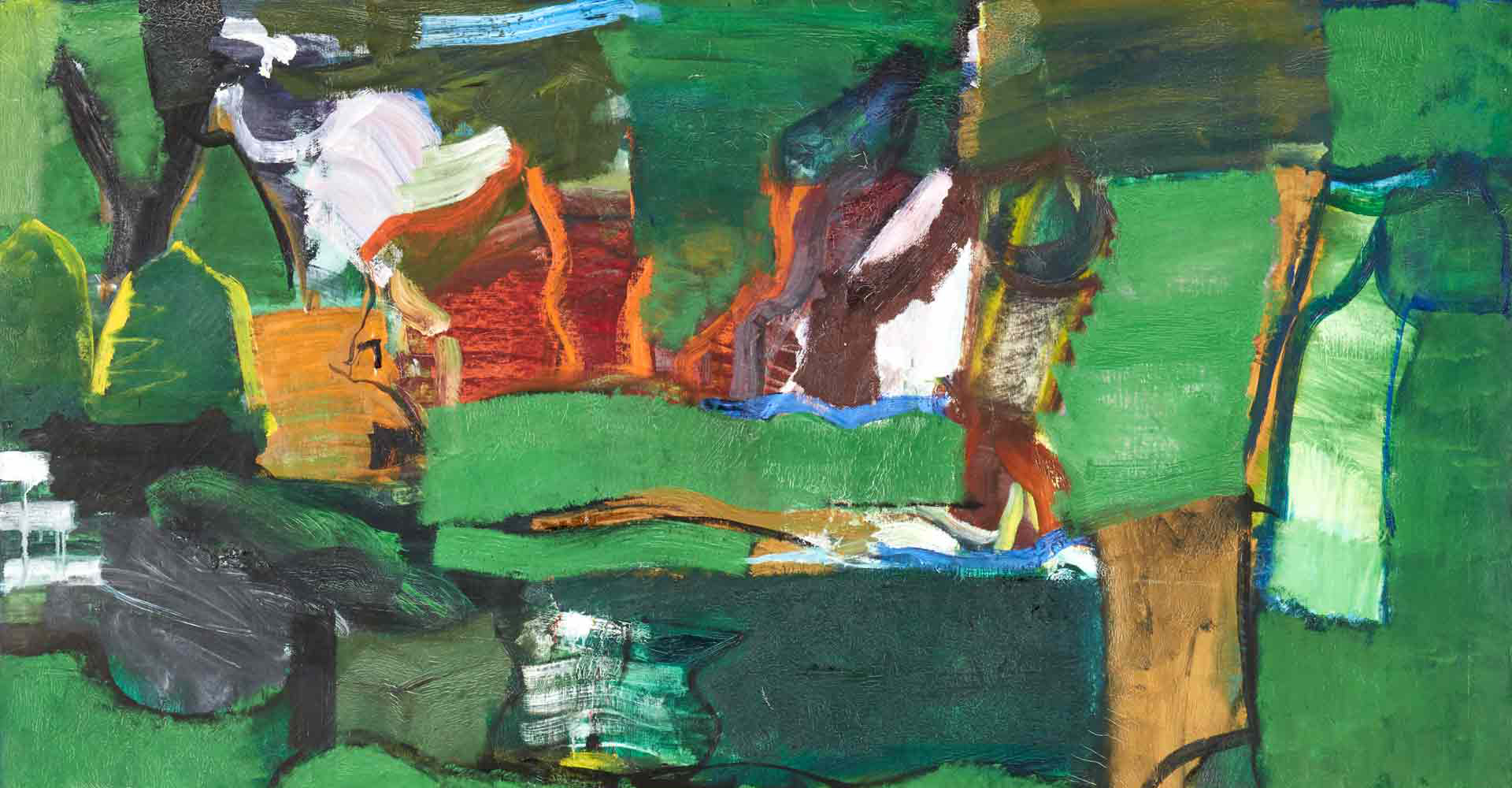Detail of the abstract painting "Frederiksted" by Grace Hartigan