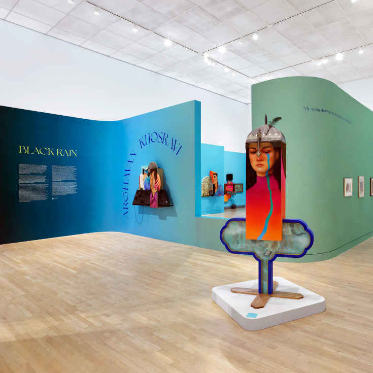 Installation view of "Arghavan Khosravi: Black Rain."