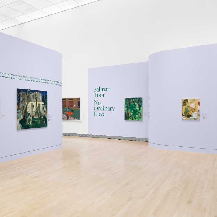 Installation view of "Salman Toor: No Ordinary Love."