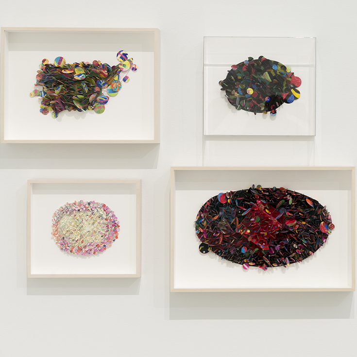 Installation view, Howardena Pindell: What Remains to be Seen, MCA Chicago