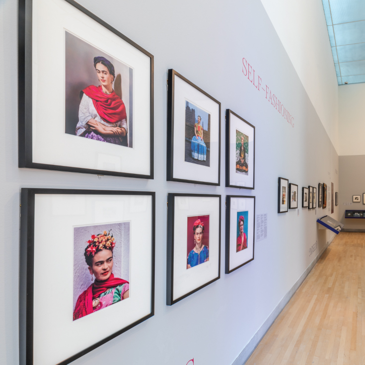 Installation view of "Frida Kahlo: POSE."