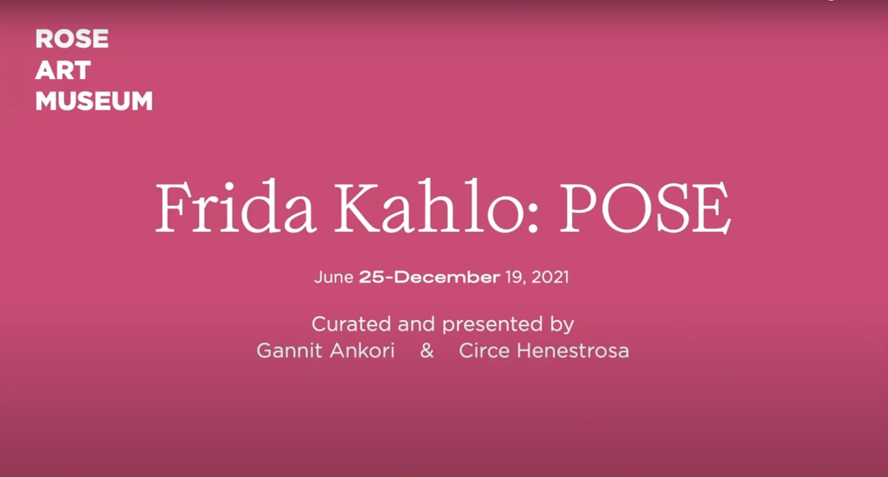 Title slide for the virtual tour of Frida Kahlo: POSE