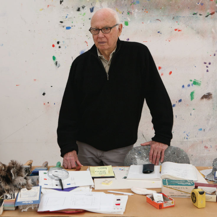 Artist Ellsworth Kelly in his studio