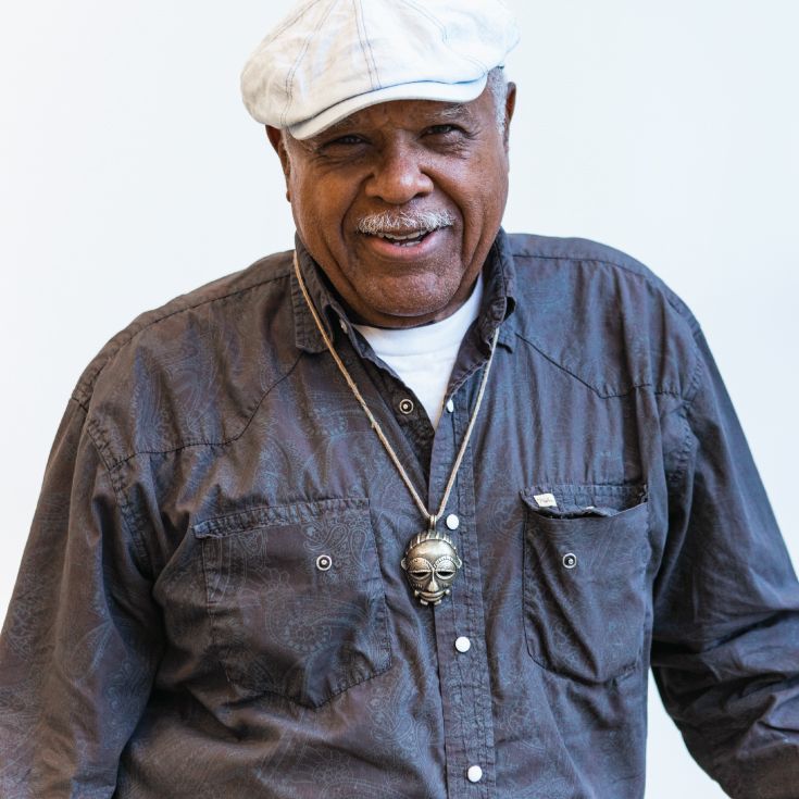 Artist Melvin Edwards in his studio.