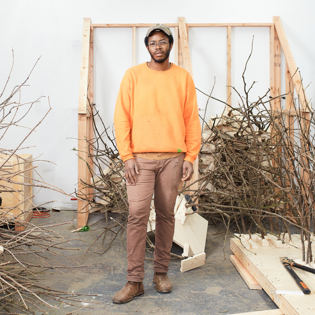 Hugh Hayden in his studio.