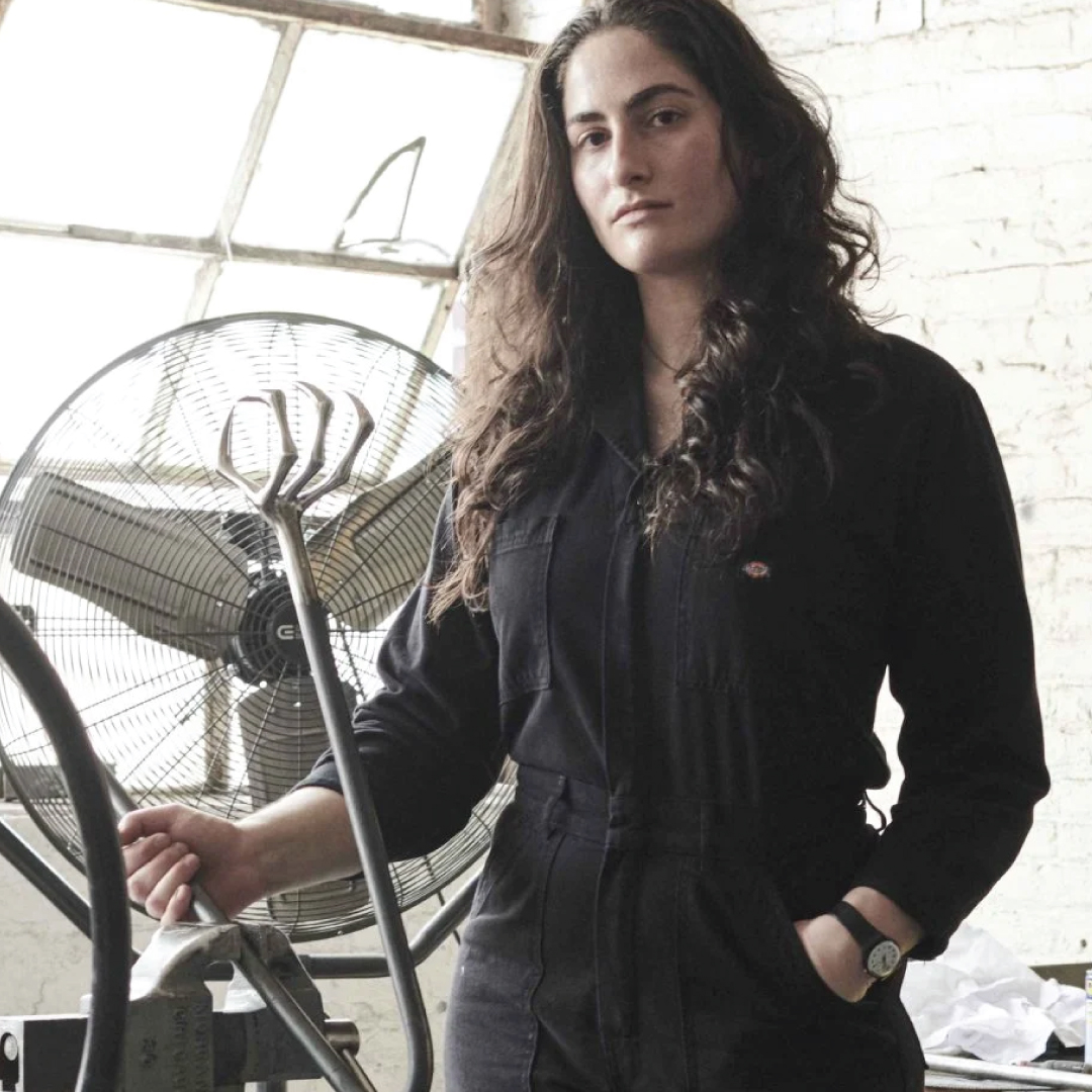 Artist Hannah Levy in her studio