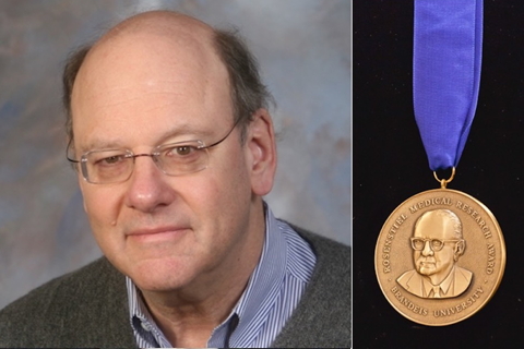 images of Robert H. Singer and the Rosenstiel Award medal