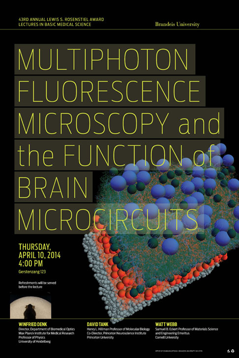 43rd Annual Lewis S. Rosenstiel Award in Basic Medical Research Lectures Multiphoton Fluorescence Microscopy and the Function of Brain Microcircuits Winfried Denk, David Tank and Watt Webb April 10, 2014, 4:00 p.m. Gerstenzang 123