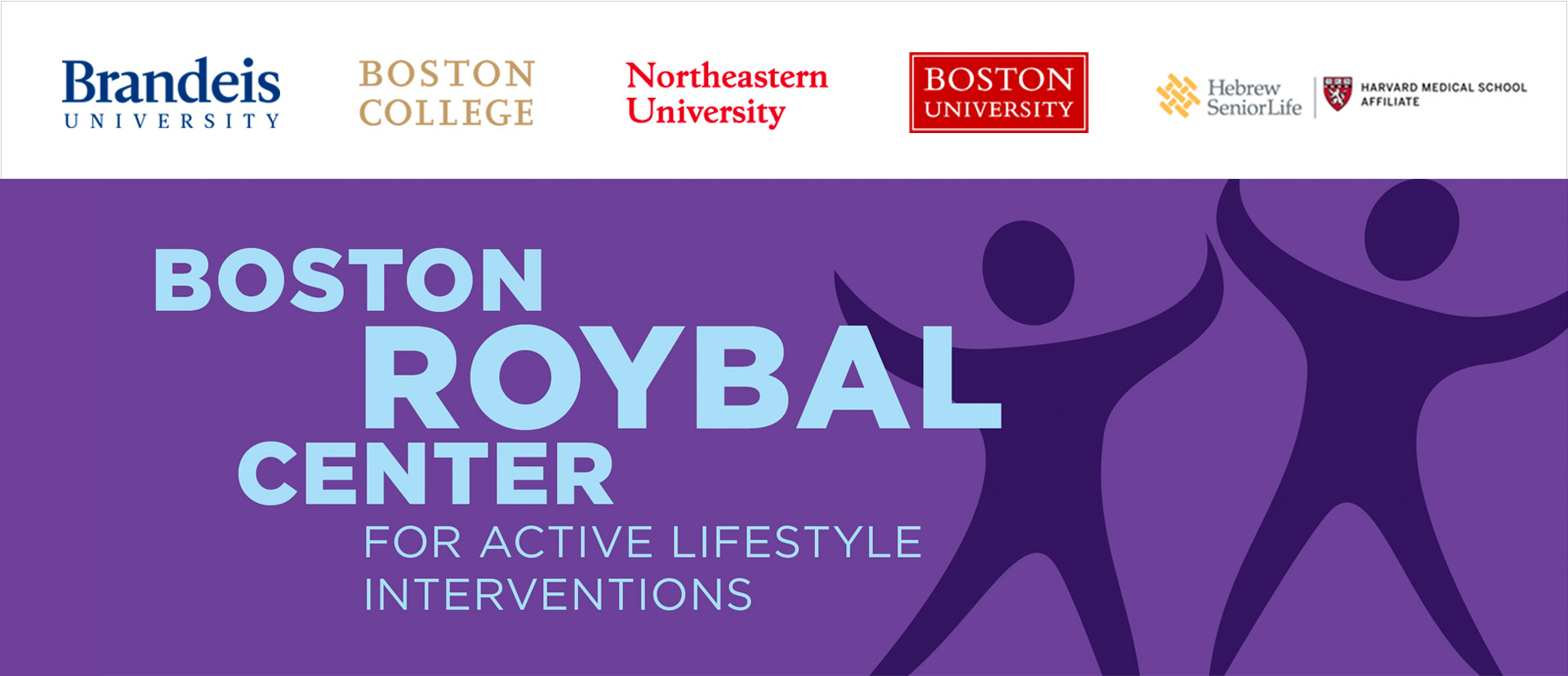 Purple figures with text: Boston Roybal Center for Active Lifestyle Interventions