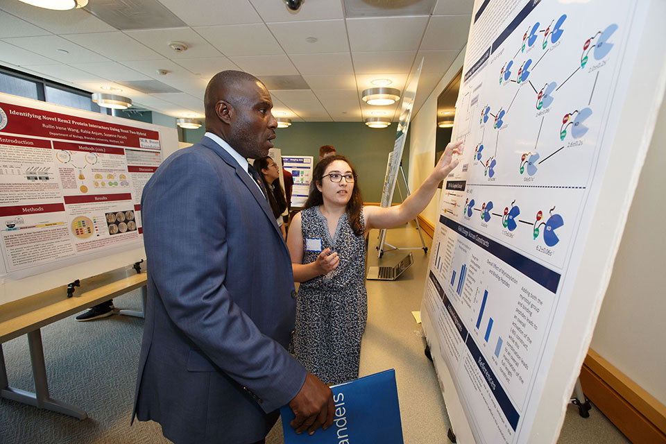 Undergraduate student presenting her poster at SciFest