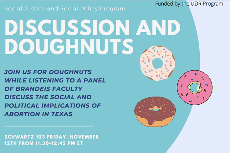 UDR Event flyer with cartoon donuts
