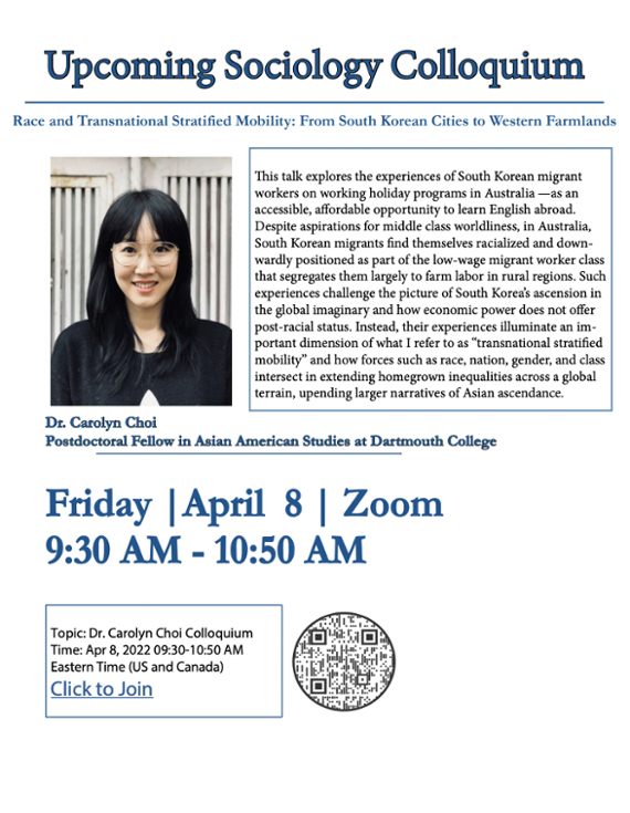 Flier for Choi's Colloquia