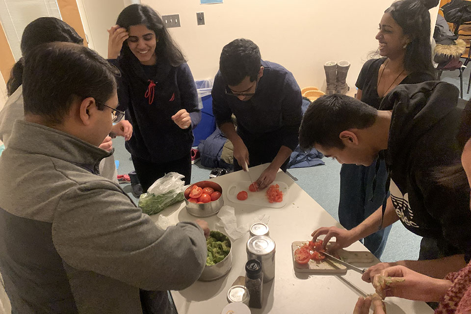 Mindful cooking photo with Hindu student group Namaskar