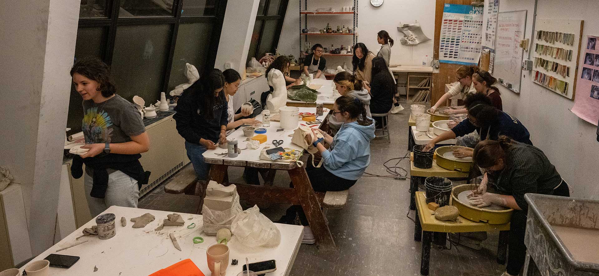 View of the Pottery Club in the studio