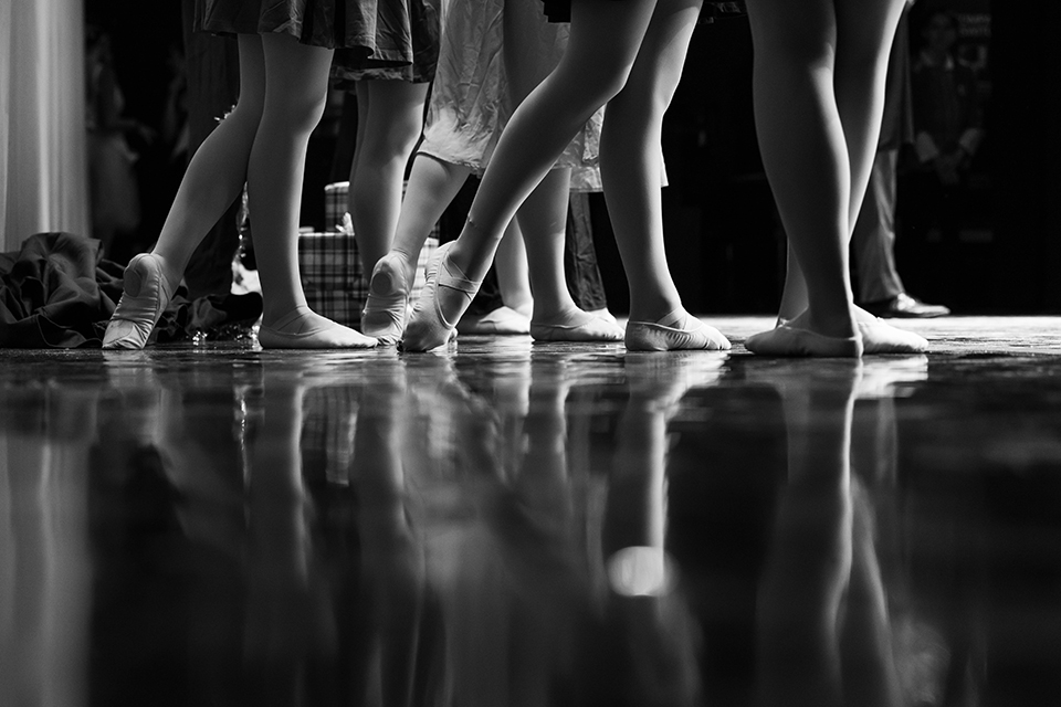 ballet shoes on stage