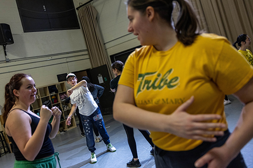 two people compete in stage combat