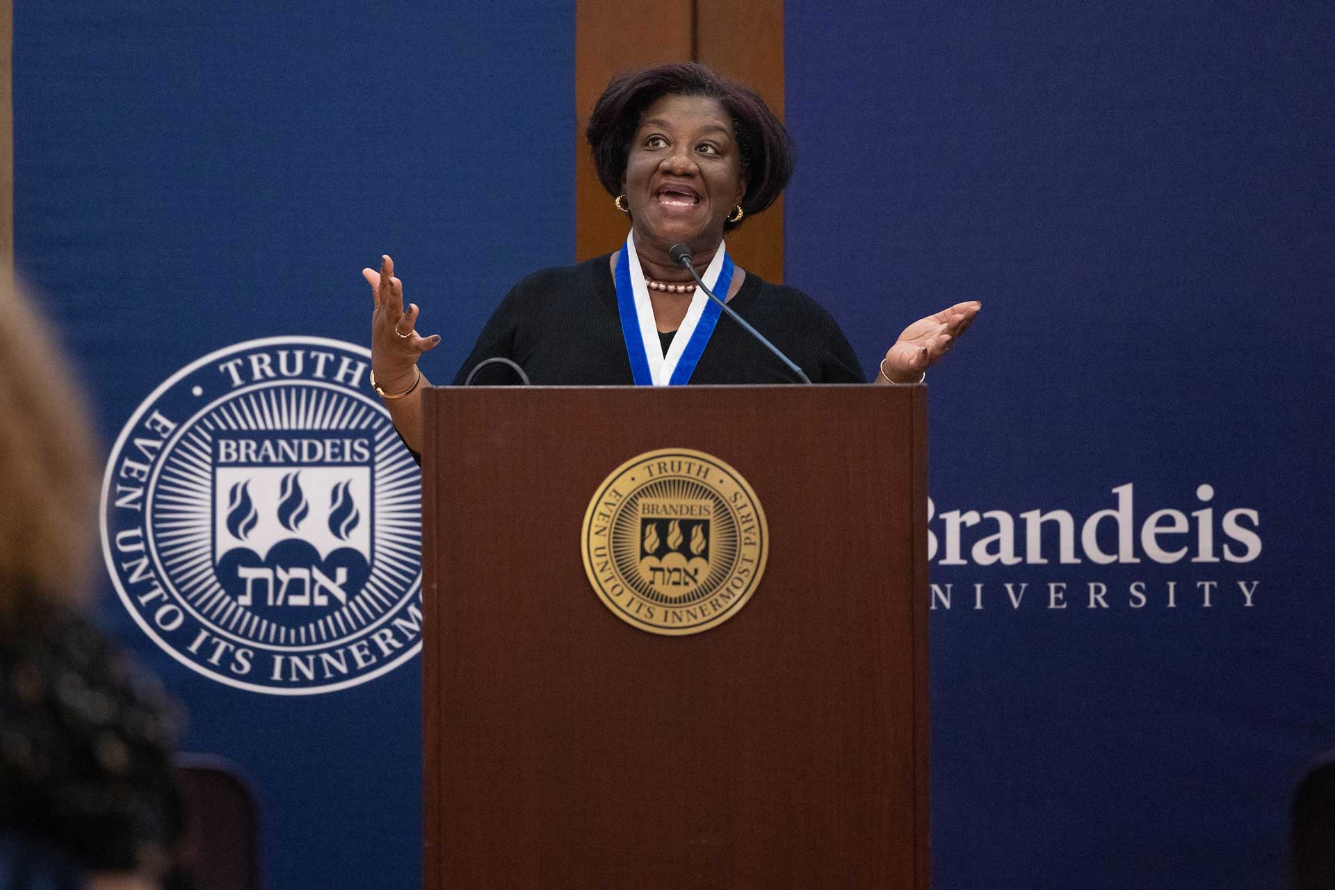 Tressie McMillan Cottom speaks at a podium.