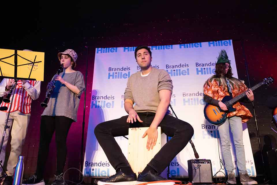 Klezmer band members on stage