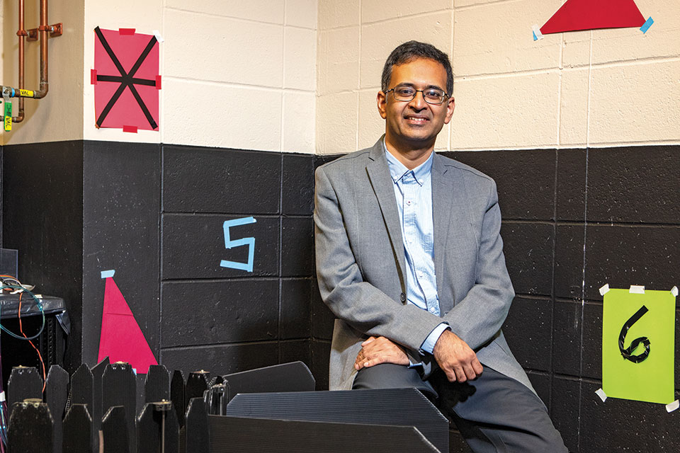 Shantanu Jadhav sitting in a classroom
