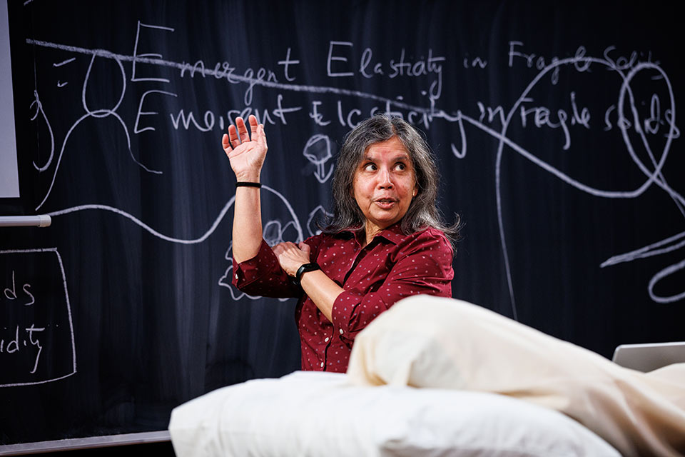 Bulbul Chakraborty standing in front of a chalkboard