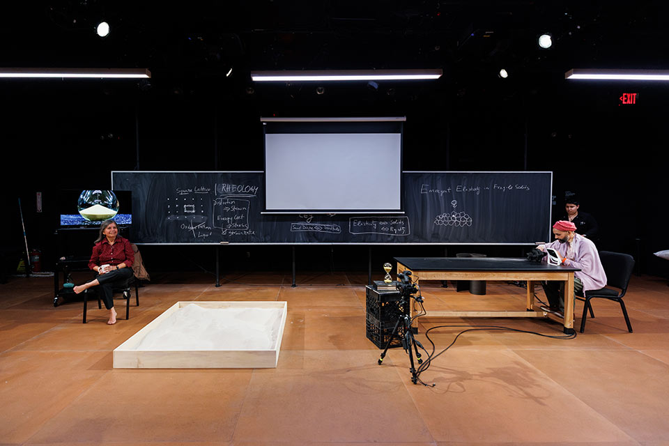 Bulbul Chakraborty and Shayok Misha Chowdhury on stage for the play, Rheology