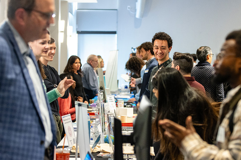 Students speak with employers at the All-Majors Career and Internship Fair