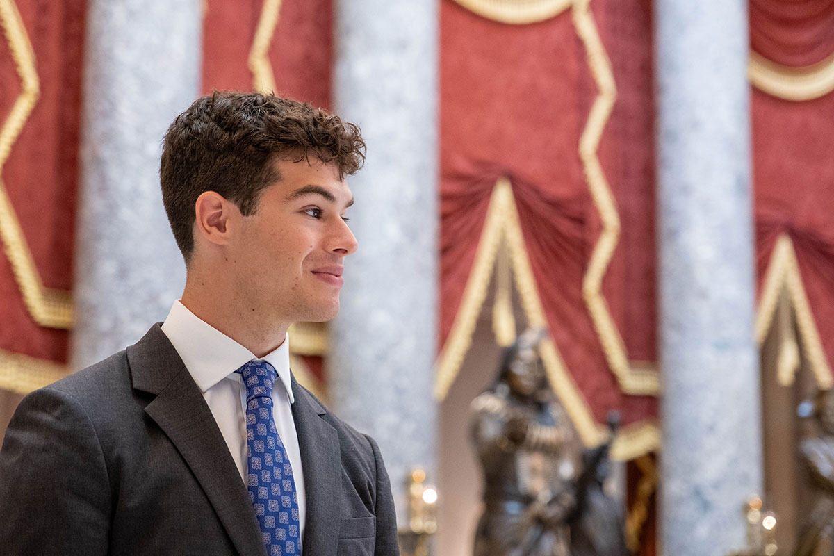 Noah Levy at his internship.