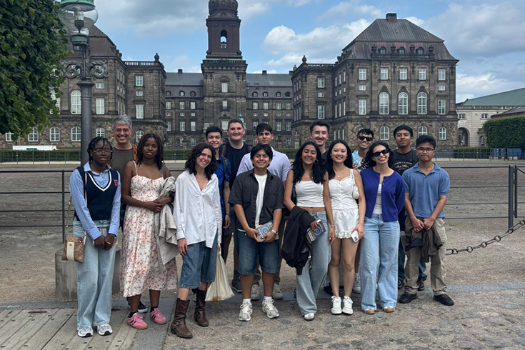 A group of students in Copenhagen during the summertime