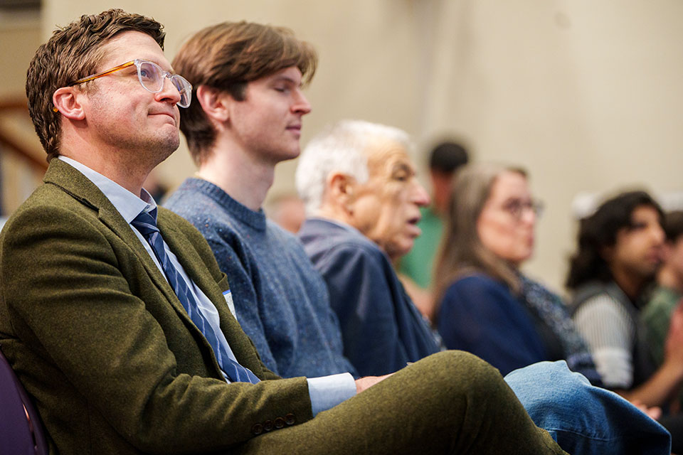 Audience members listen to the Carapezza Lecture Series event.