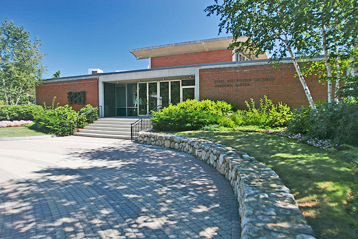 exterior of gryzmish center at brandeis university