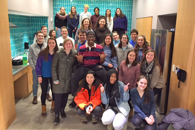 A group of smiling students