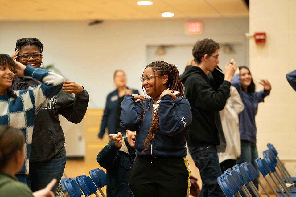 Student activity in Levin Ballroom