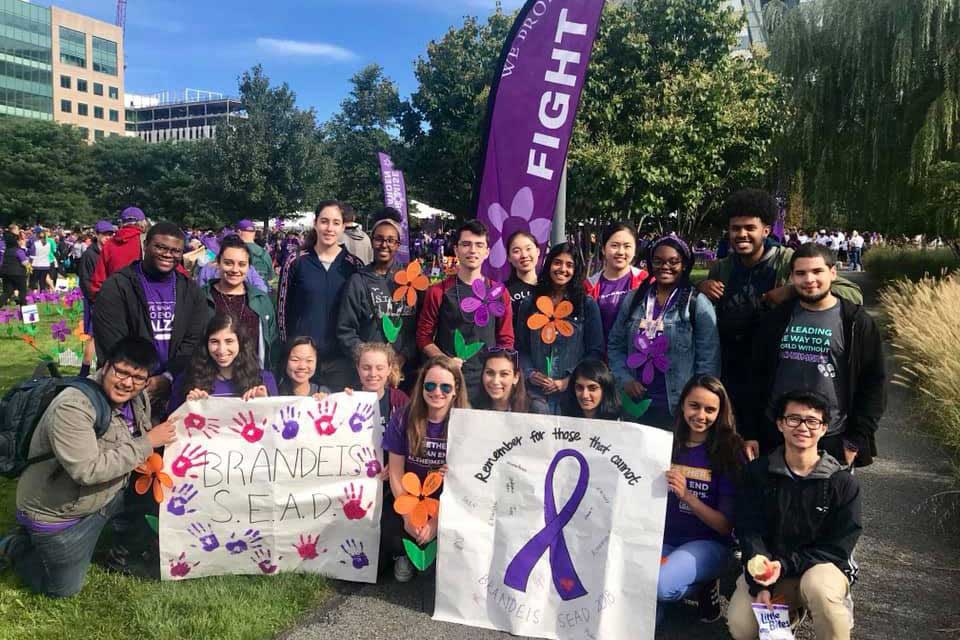 A group of students at a fundraising walk