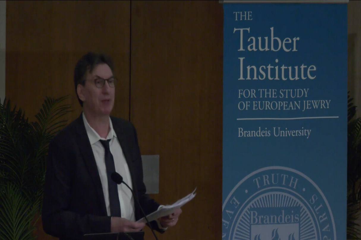 An image of Peter E. Gordon presenting at Annual Simon Rawidowicz Lecture 