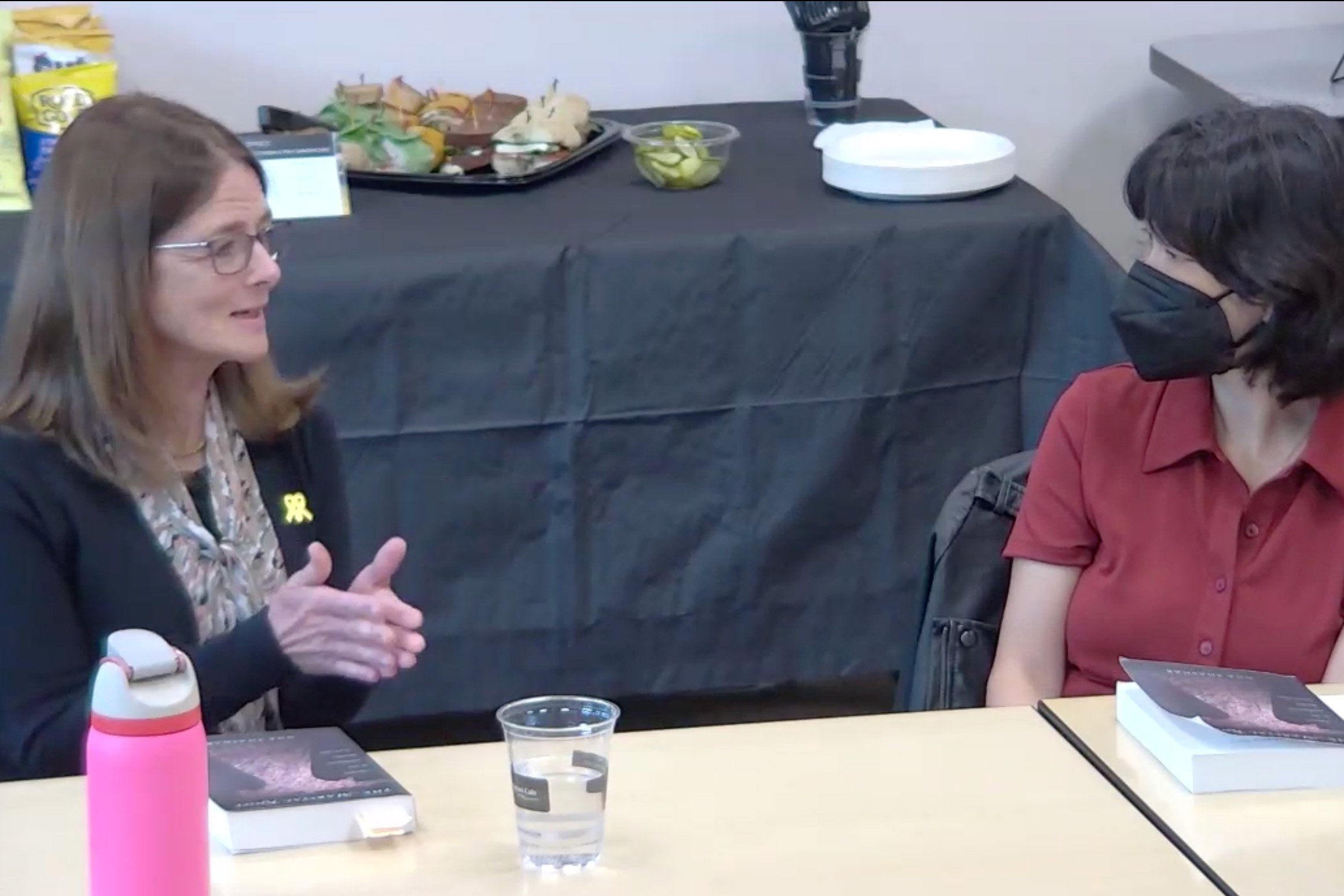 An image of Noa Shashar and ChaeRan Freeze having a conversation about Shashar's book