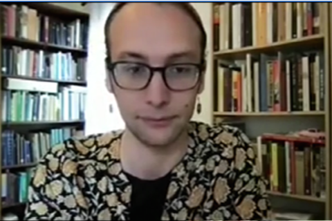 Noam Sienna in the virtual session of the Jewish Studies Colloquium, April 2021