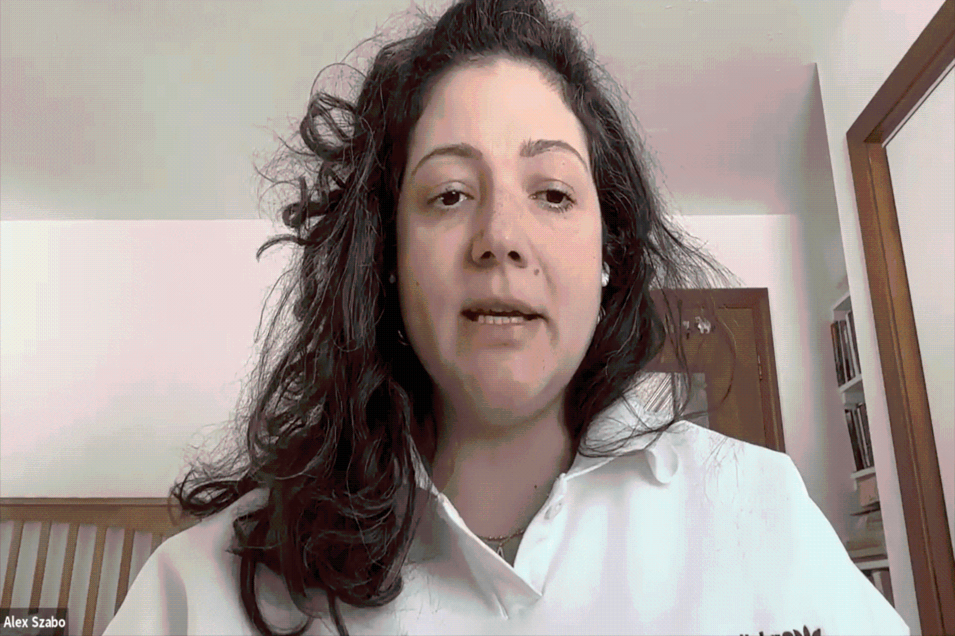 An image of Alexandra Szabo presenting at the Jewish Studies Colloquium.