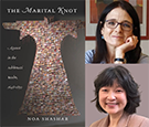 The cover of the The Marital Knot: Agunot in the Ashkenazi Realm, 1648-1850, along with the headshot of its author, Noa Shashar, and the headshot of ChaeRan Freeze