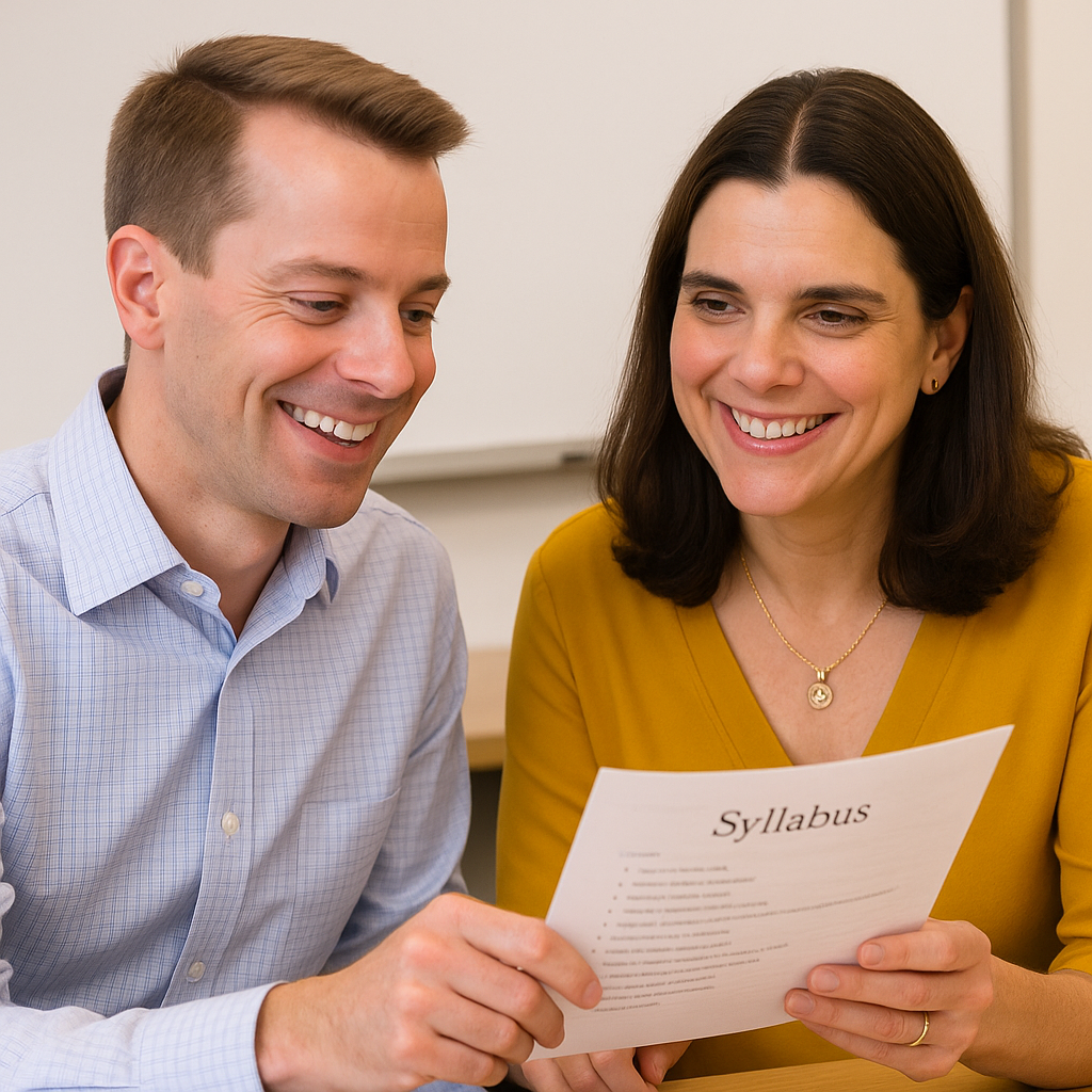The CTL director consults with a professor about her syllabus