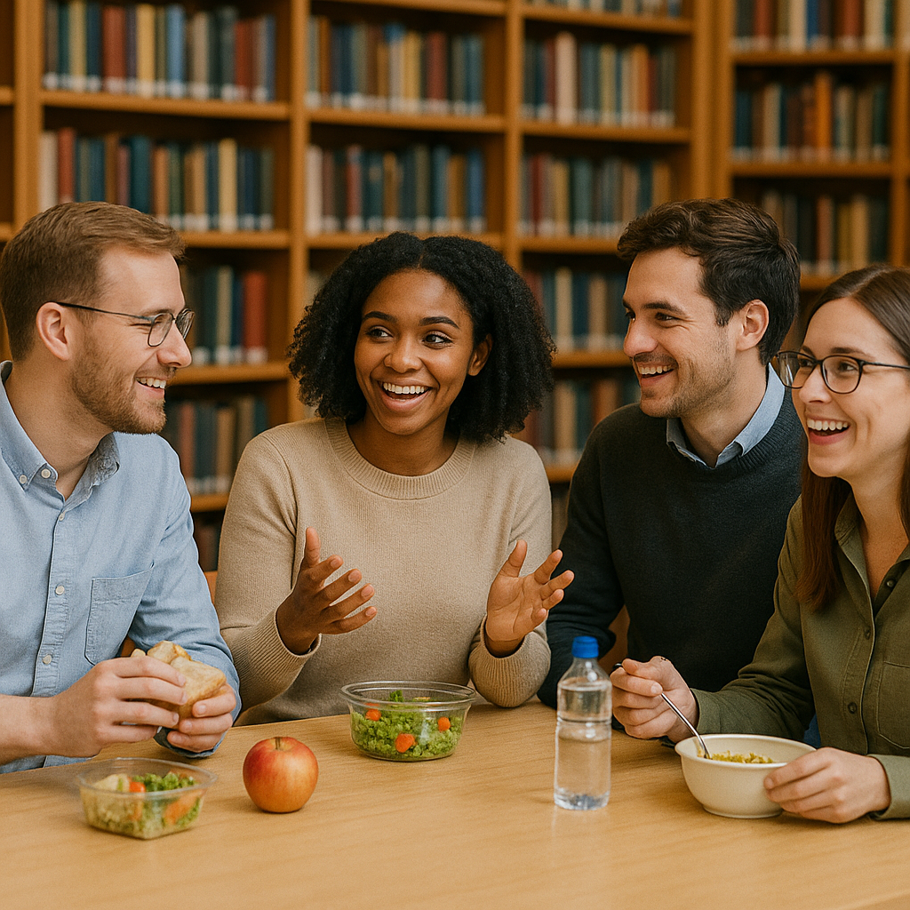 New faculty enjoy conversation over lunch