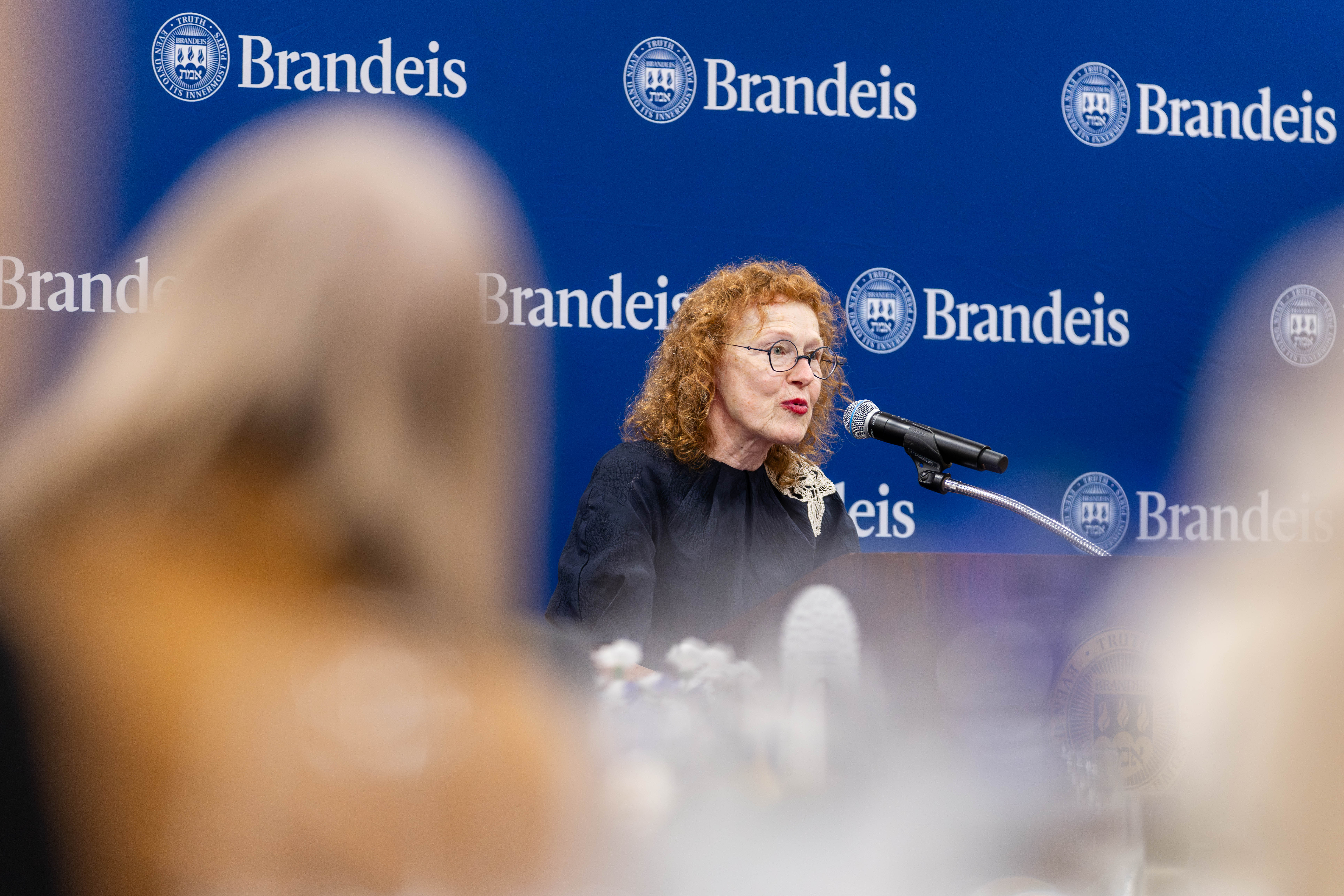 Chair Lisa Kranc introducing President Arthur Levine