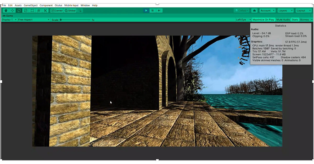 Jalon Kimes (’23) showcases a Roman warehouse where artifacts found in CLARC may have originally been stored. As part of the virtual reality CLARC in development, this is one of several ‘environments’ created by Kimes for participants to experience while learning about artifacts and the ancient world.