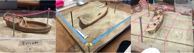 miniature models of shipwreck archaeology sites