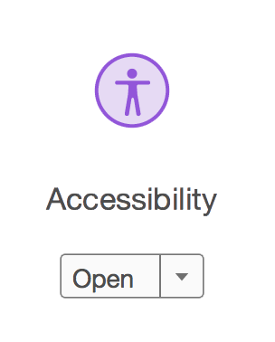Purple icon of person with arms outstretched, outlined by a circle